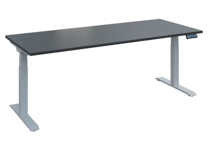 Fleximax 28-18 výškově nastavitelný stůl, kovová podnož stříbrná, deska 25 mm, široký 1800 mm, antracit